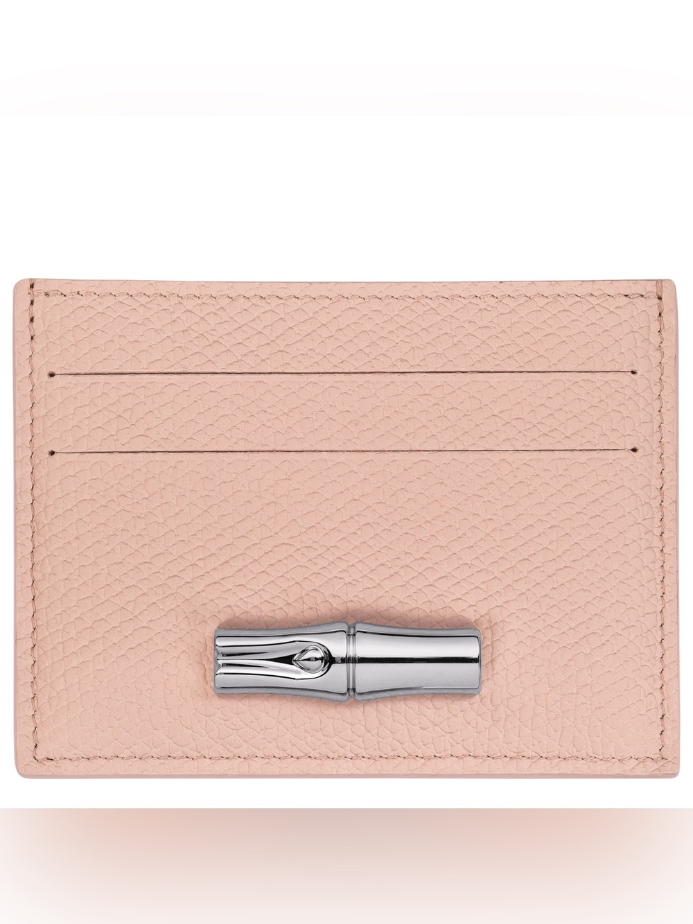 *NEW* Longchamp Pink Leather Card & Key Holder with Silver Accent Piece